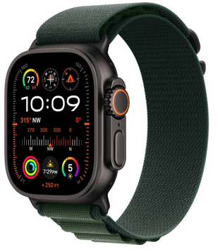 Смарт-годинник Apple Watch Ultra 2 GPS + Cellular 49mm Black Titan. Case w. Dark Green Alpine Loop - Small (MX4Q3) 349906142 фото