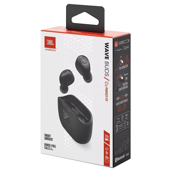 Навушники JBL Wave Buds TWS Black (JBLWBUDSBLK) 750417 фото