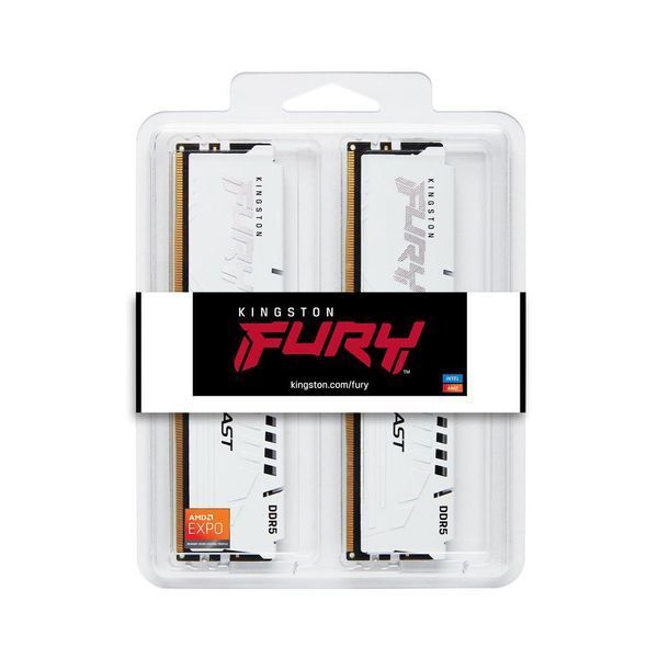 Оперативная память DDR5 32GB (2x16GB) 5200 MHz Beast EXPO White Kingston Fury (ex.HyperX) (KF552C36BWEK2-32) KF552C36BWEK2-32 фото