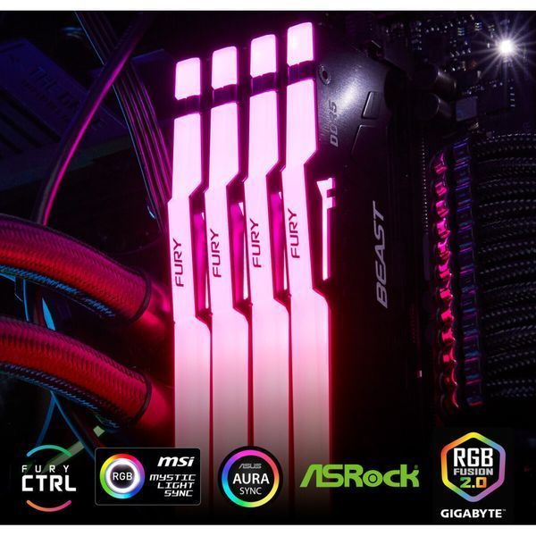 Оперативна пам'ять DDR5 32GB 5200 MHz Beast RGB EXPO Kingston Fury (ex.HyperX) (KF552C36BBEA-32) KF552C36BBEA-32 фото