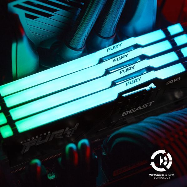 Оперативна пам'ять DDR5 32GB 5200 MHz Beast RGB EXPO Kingston Fury (ex.HyperX) (KF552C36BBEA-32) KF552C36BBEA-32 фото