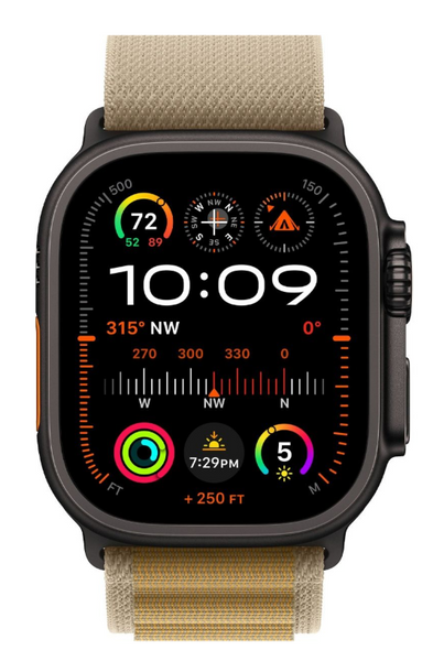 Смарт-часы Apple Watch Ultra 2 GPS + Cellular 49mm Black Titan. Case w. Tan Alpine Loop - Small (MYTF3 MYQ03) 40316 фото