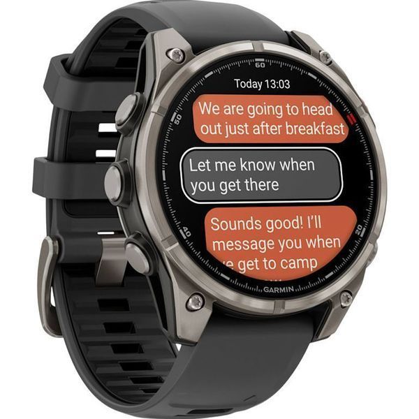 Смарт-годинник Garmin Fenix 8 Pro 47 mm AMOLED Titanium with Graphite/Black (010-03198-10/11) 262937 фото