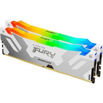 Оперативная память DDR5 48GB (2x24GB) 8000 MHz Renegade RGB White/Silver Kingston Fury (ex.HyperX) (KF580C38RWAK2-48) KF580C38RWAK2-48 фото