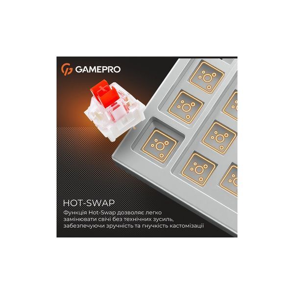 Клавіатура GamePro Genesis Joker Pro MK124G Pro Outemu Red Switch Wireless/Bluetooth/USB UA Gray (MK124G Pro) 305187 фото