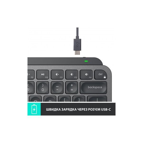 Клавиатура Logitech MX Keys Mini Wireless Illuminated UA Graphite (920-010498) 693487 фото