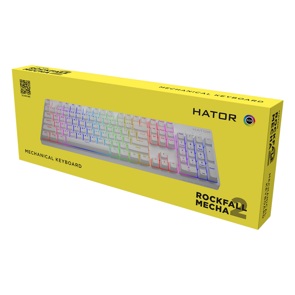 Клавіатура Hator Rockfall 2 Mecha Orange USB White (HTK-711) 00-00068884 фото