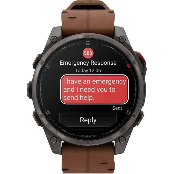 Смарт-часы Garmin Fenix 8 Pro 47 mm Carbon Gray DLC Titanium with Chestnut Leather Band (010-03198-40) 267644 фото