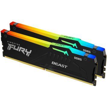 Оперативная память DDR5 64GB (2x32GB) 5200 MHz Beast RGB EXPO Kingston Fury (ex.HyperX) (KF552C36BBEAK2-64) KF552C36BBEAK2-64 фото