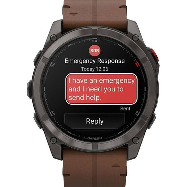 Смарт-часы Garmin Fenix 8 Pro 51 mm AMOLED Carbon Gray DLC Titanium with Chestnut Leather Band (010-03199-40) 273116 фото