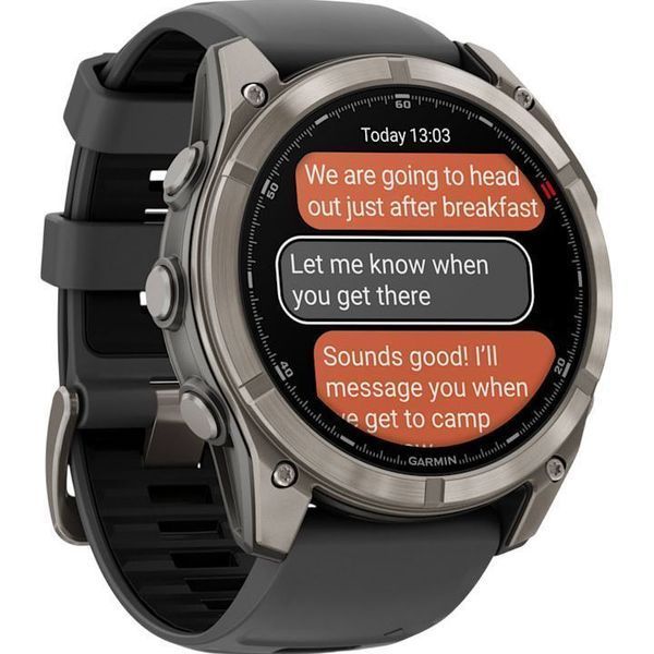 Смарт-годинник Garmin Fenix 8 Pro 51 mm AMOLED Titanium with Graphite/Black Silicone Band (010-03199-10/11) 262941 фото