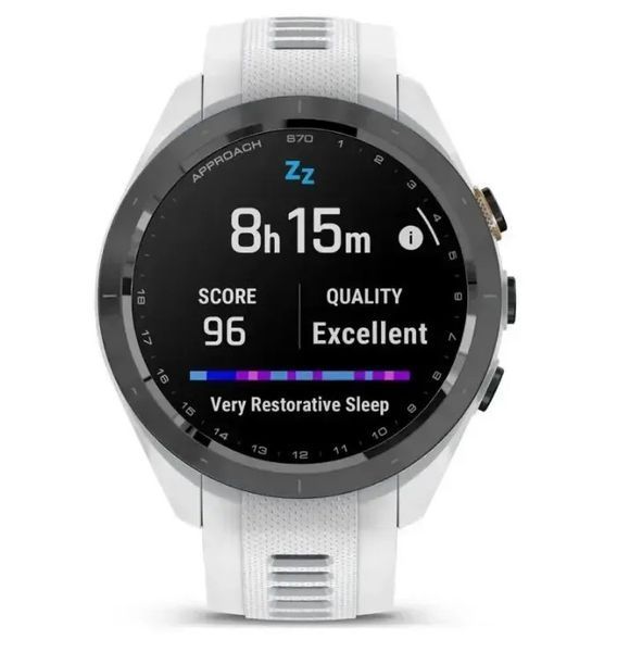 Смарт-часы Garmin Approach S70 42mm B. Ceramic Bezel with White S. Band (010-02746-00/10) 411554 фото