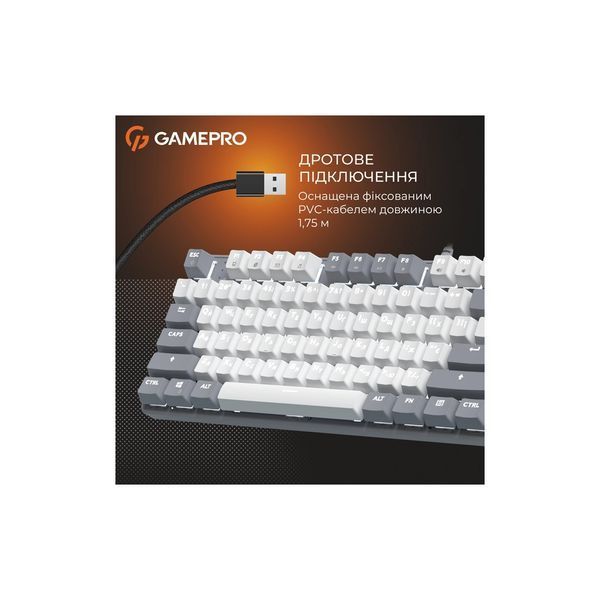 Клавиатура GamePro Genesis Metallic MK110G Outemu Red Switch USB UA Gray (MK110G) 299707 фото