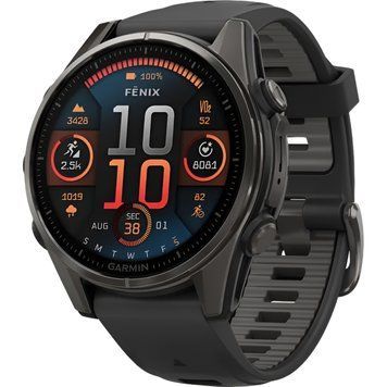 Смарт-часы Garmin fenix 8 43mm, AMOLED, Saph, CrbnGry Ti/Blk, Blk/PebblGryBnd, (010-02903-21) 25733 фото