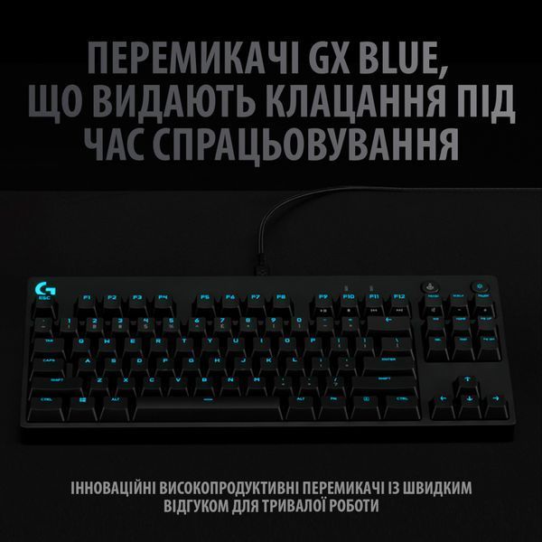 Клавиатура Logitech G PRO Mechanical Gaming USB UA Black (920-009392) 322214 фото