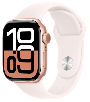Смарт-часы Apple Watch Series 10 GPS, 46mm Rose Gold Aluminum Case with Light Blush Sport Band (S/M) (MWWT3) 349906122 фото