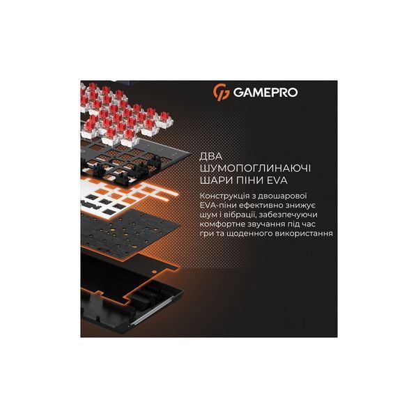 Клавіатура GamePro Genesis Metallic MK144B Outemu Red Switch USB UA Black (MK144B) 299709 фото