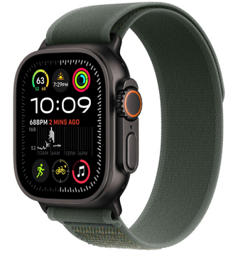 Смарт-часы Apple Watch Ultra 2 GPS + Cellular 49mm Black Titan. Case w. Green Trail Loop - M/L (MYTJ3 MYQ43) 349906159 фото
