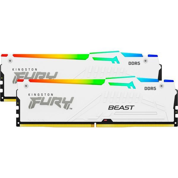 Оперативна пам'ять DDR5 64GB (2x32GB) 5200 MHz Beast White RGB Kingston Fury (ex.HyperX) (KF552C36BWEAK2-64) KF552C36BWEAK2-64 фото