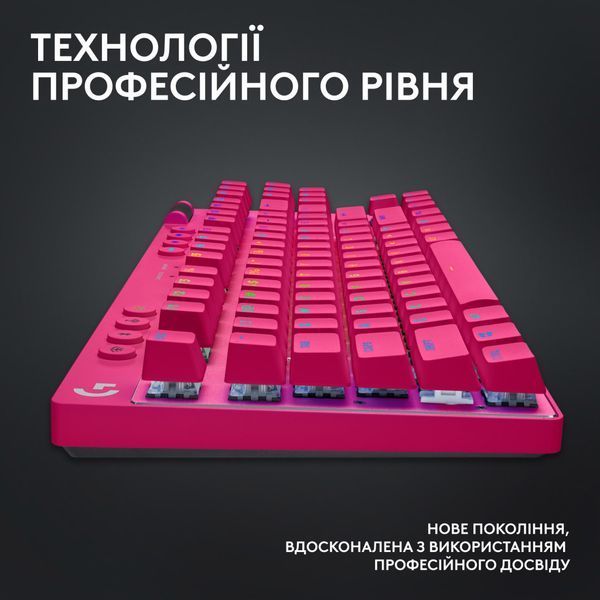 Клавиатура Logitech G PRO X TKL Lightspeed Tactile USB UA Magenta (920-012159) 886259 фото