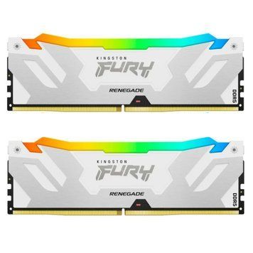 Оперативная память DDR5 48GB (2x24GB) 8400 MHz Renegade RGB White/Silver Kingston Fury (ex.HyperX) (KF584CU40RWAK2-48) KF584CU40RWAK2-48 фото
