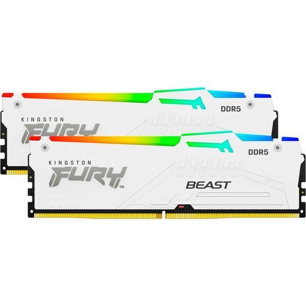 Оперативная память DDR5 64GB (2x32GB) 6000 MHz Beast White RGB Kingston Fury (ex.HyperX) (KF560C36BWEAK2-64) KF560C36BWEAK2-64 фото