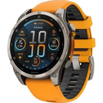 Смарт-часы Garmin fenix 8 47mm, AMOLED, Saph, Ti/Bare/Grpht, SparkOrg/GrphtBd, (010-02904-11) 26352 фото