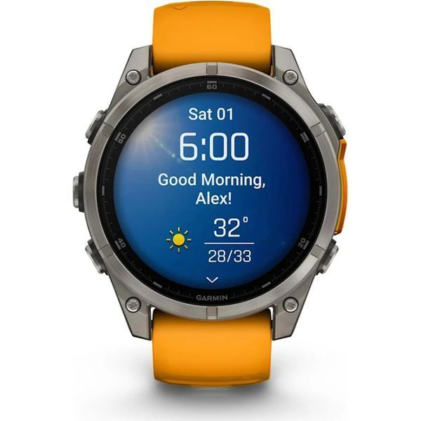 Смарт-годинник Garmin fenix 8 47mm, AMOLED, Saph, Ti/Bare/Grpht, SparkOrg/GrphtBd, (010-02904-11) 26352 фото