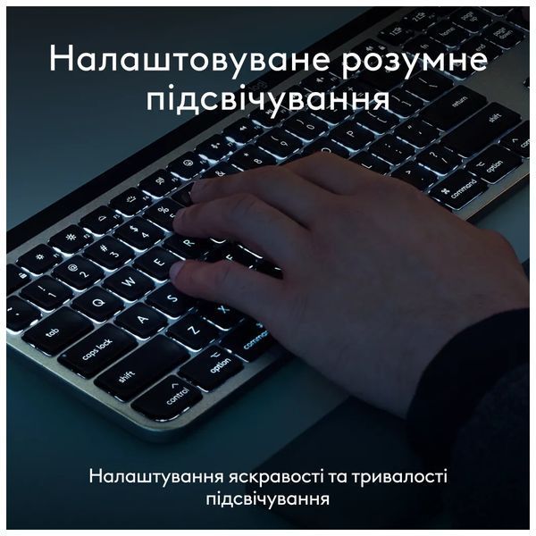 Клавиатура Logitech MX Keys S для MAC Bluetooth/Wireless UA Pale Grey (920-011638) 932253 фото