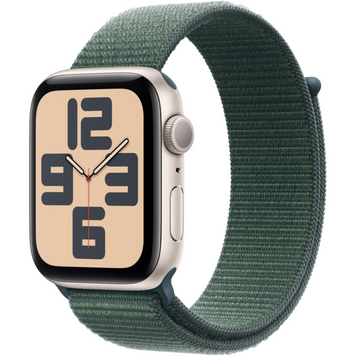 Смарт-часы Apple Watch SE GPS 44mm Starlight Aluminium Case with Lake Green Sport Loop (MXEW3) 349906282 фото