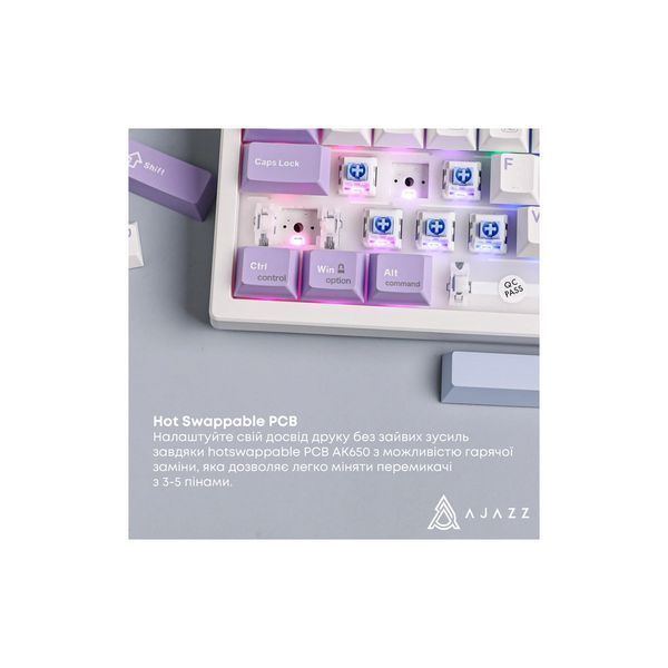 Клавиатура Ajazz AK650 Flying Fish Switch Purple RGB USB/Wireless/Bluetooth UA Purple (AK650-FF-PWB) 132820 фото