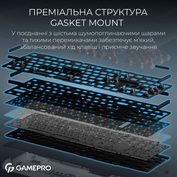 Клавиатура GamePro Asgard Drakkar Keychron Super Red Switch Wireless/Bluetooth/USB UA White (MK305WH) 349967 фото