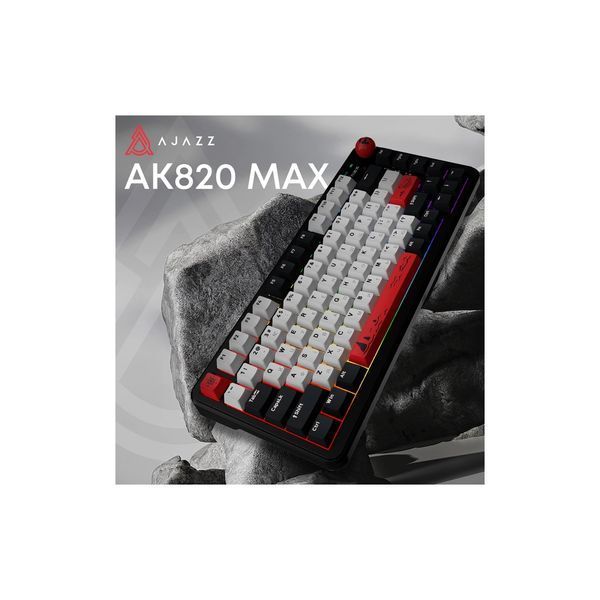 Клавіатура Ajazz AK820 MAX Avocado Switch Black RGB USB/Wireless/Bluetooth UA Black (AK820MAX-AS-BG) 227298 фото