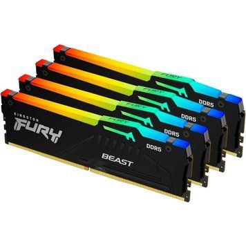 Оперативная память DDR5 128GB (4x32GB) 5600 MHz Beast RGB XMP Kingston Fury (ex.HyperX) (KF556C40BBAK4-128) KF556C40BBAK4-128 фото