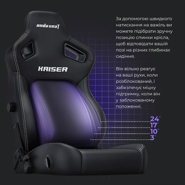 Игровое кресло Anda Seat Kaiser 4 PVC Size XL Black (AD12YDDC-XLL-20-B-PV/C) AD12YDDC-XLL-20-B-PV/C фото