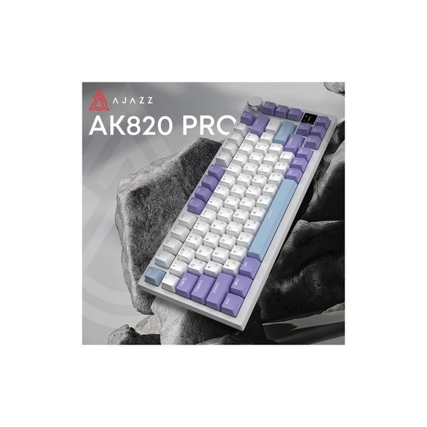 Клавіатура Ajazz AK820 Pro Gift Switch Purple RGB USB/Wireless/Bluetooth UA Purple (AK820PRO-G-PWB) 227303 фото