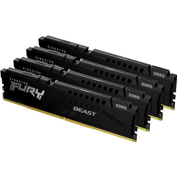 Оперативна пам'ять DDR5 128GB (4x32GB) 5600 MHz Beast Black XMP Kingston Fury (ex.HyperX) (KF556C40BBK4-128) KF556C40BBK4-128 фото