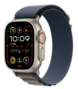 Смарт-часы Apple Watch Ultra 2 GPS + Cellular 49mm Natural Titanium Case w. Blue Alpine Loop - Small (MREK3) 349905518 фото