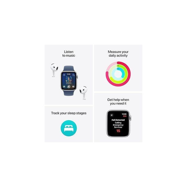 Смарт-годинник Apple Watch SE 2 GPS 44mm Midnight Aluminium Case w. Midnight Sport Band - M/L (MXEK3) 26849 фото