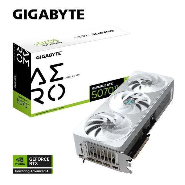 Видеокарта GIGABYTE GeForce RTX 5070 Ti 16GB GDDR7 AERO OC GV-N507TAERO_OC-16GD фото