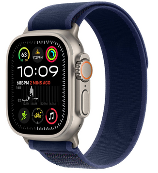 Смарт-часы Apple Watch Ultra 2 GPS + Cellular 49mm Natural Titanium Case w. Blue Trail Loop - S/M (MX4J3) 349906143 фото