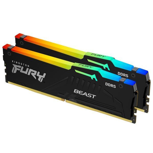 Оперативная память DDR5 16GB (2x8GB) 5600 MHz Beast RGB Kingston Fury (ex.HyperX) (KF556C40BBAK2-16) KF556C40BBAK2-16 фото