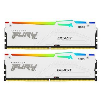 Оперативная память DDR5 64GB (2x32GB) 6000 MHz Beast White RGB XMP Kingston Fury (ex.HyperX) (KF560C30BWAK2-64) KF560C30BWAK2-64 фото