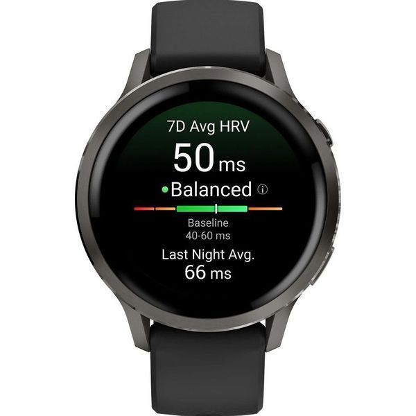 Смарт-часы Garmin Venu 4 41 mm Slate with Black Silicone Band (010-03013-02) 301014 фото