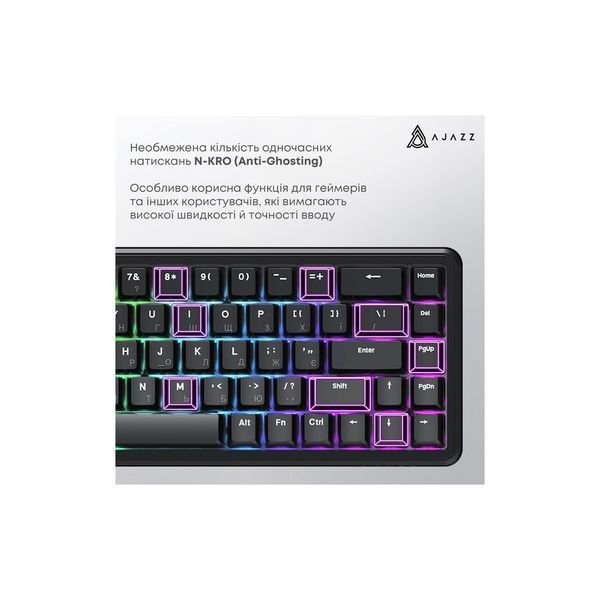 Клавиатура Ajazz AK680 MAX Magnetic Switch RGB USB Black (AK680-WM-B-A) 245753 фото