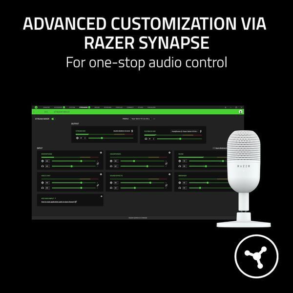 Мікрофон геймінговий Razer Seiren V3 Mini White (RZ19-05050300-R3M1) RZ19-05050300-R3M1 фото