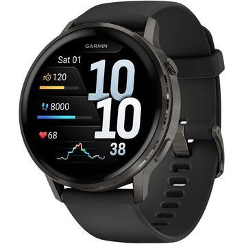 Смарт-часы Garmin Venu 4 45mm Slate with Black Silicone Band (010-03014-00) 301018 фото