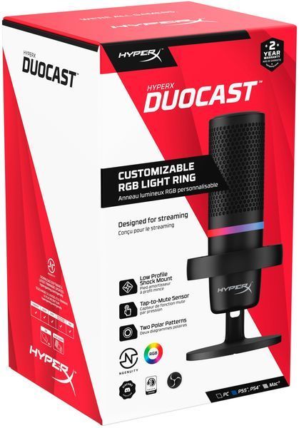 Микрофон гейминговый HyperX DuoCast RGB Black (4P5E2AA) 4P5E2AA фото