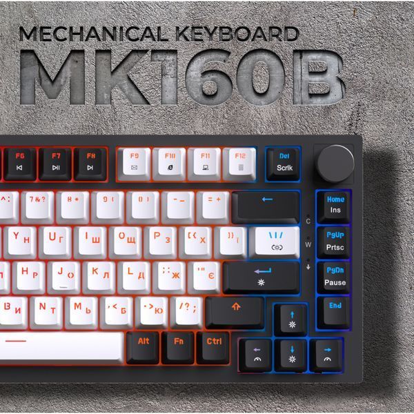 Клавиатура GamePro MK160B Hot-Swap Red Swich RGB USB UA Black (MK160B) 927929 фото