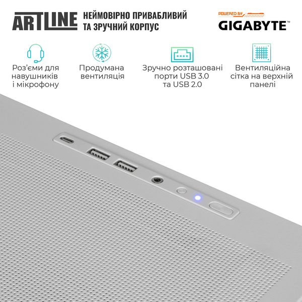 Компьютер ARTLINE Gaming TANKWHITE, Intel Core i7-14700F, RTX 5070 Ti 16GB Windows 11 Home (TANKWHITEv107Win) 00-00073067 фото